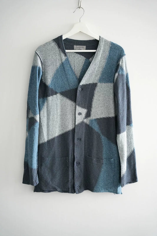 Yohji Yamamoto Geometric Silk Cardigan