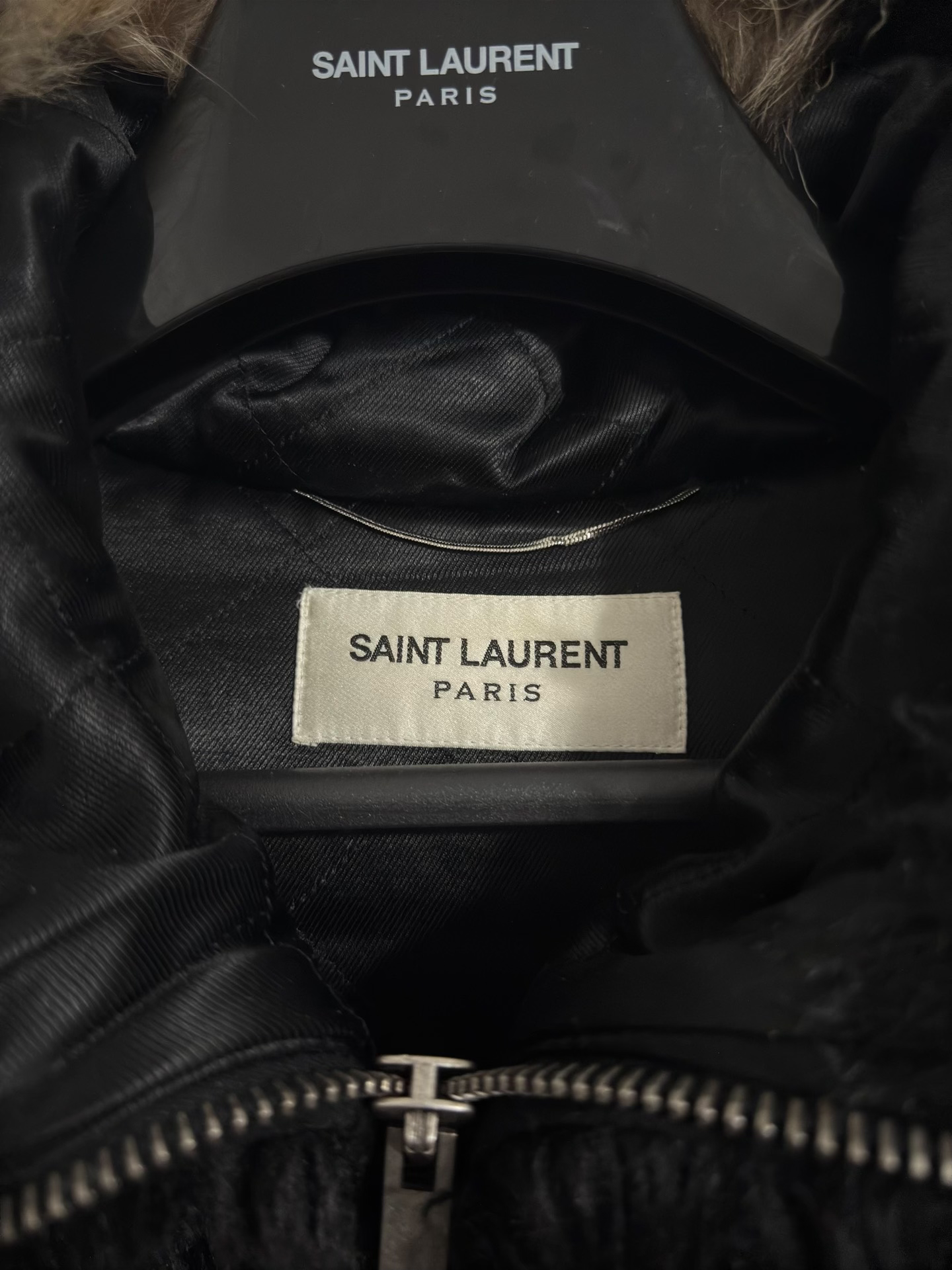 Saint Laurent 18FW Hooded Fur Coat