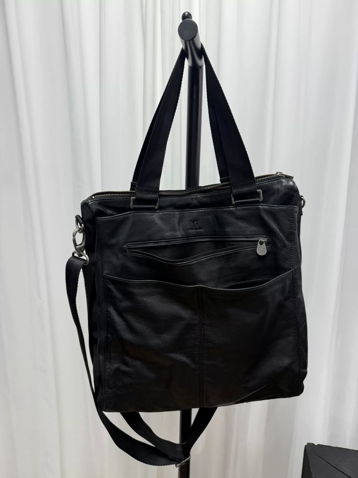 yohji yamamoto leather tote bag collaboration