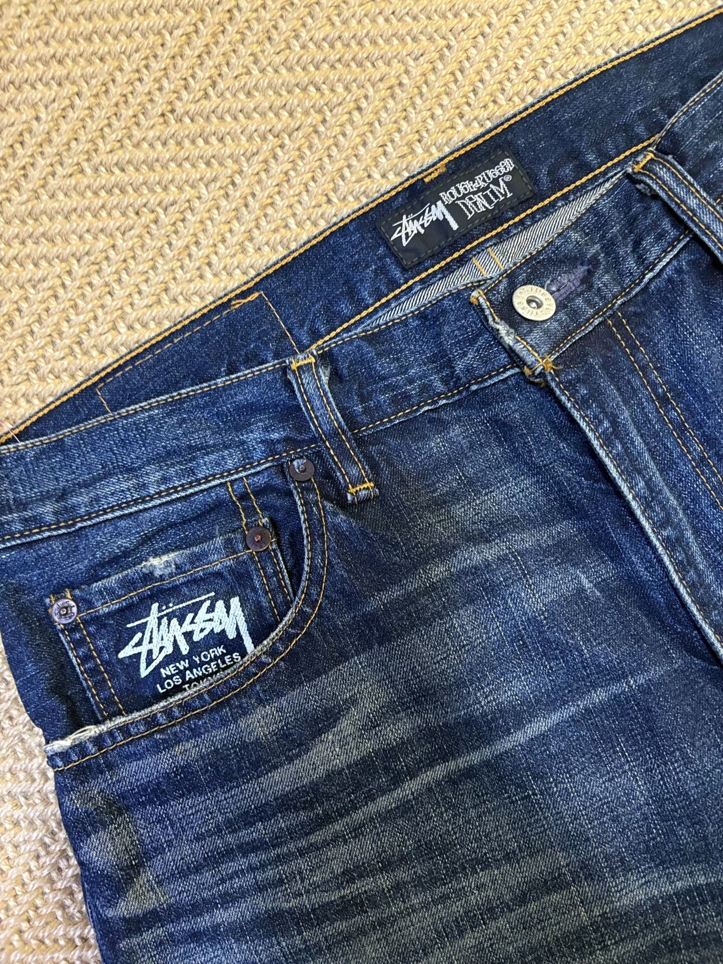 levis x stussy crush 505 distressed jeans
