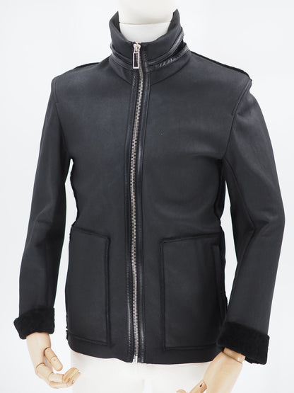 Dior Black Lamb Skin Shearling Jacket Size 46