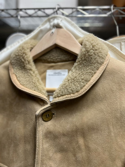 visvim eton jacket in sheepskin beige