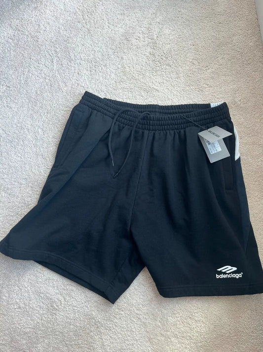 Balenciaga Black and White Logo Shorts