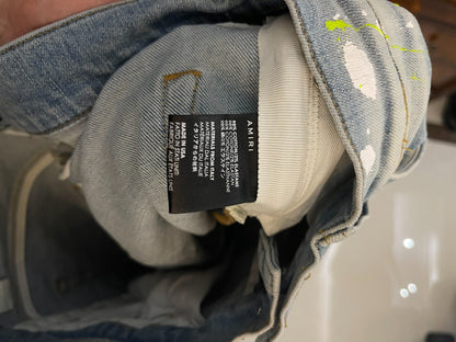 Amiri Neon Distressed Denim Jeans