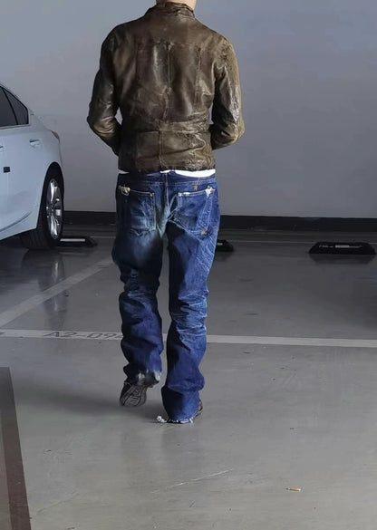Giorgio Brato Slim Fit Leather Jacket