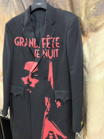 raf simons painted wool coat size 48