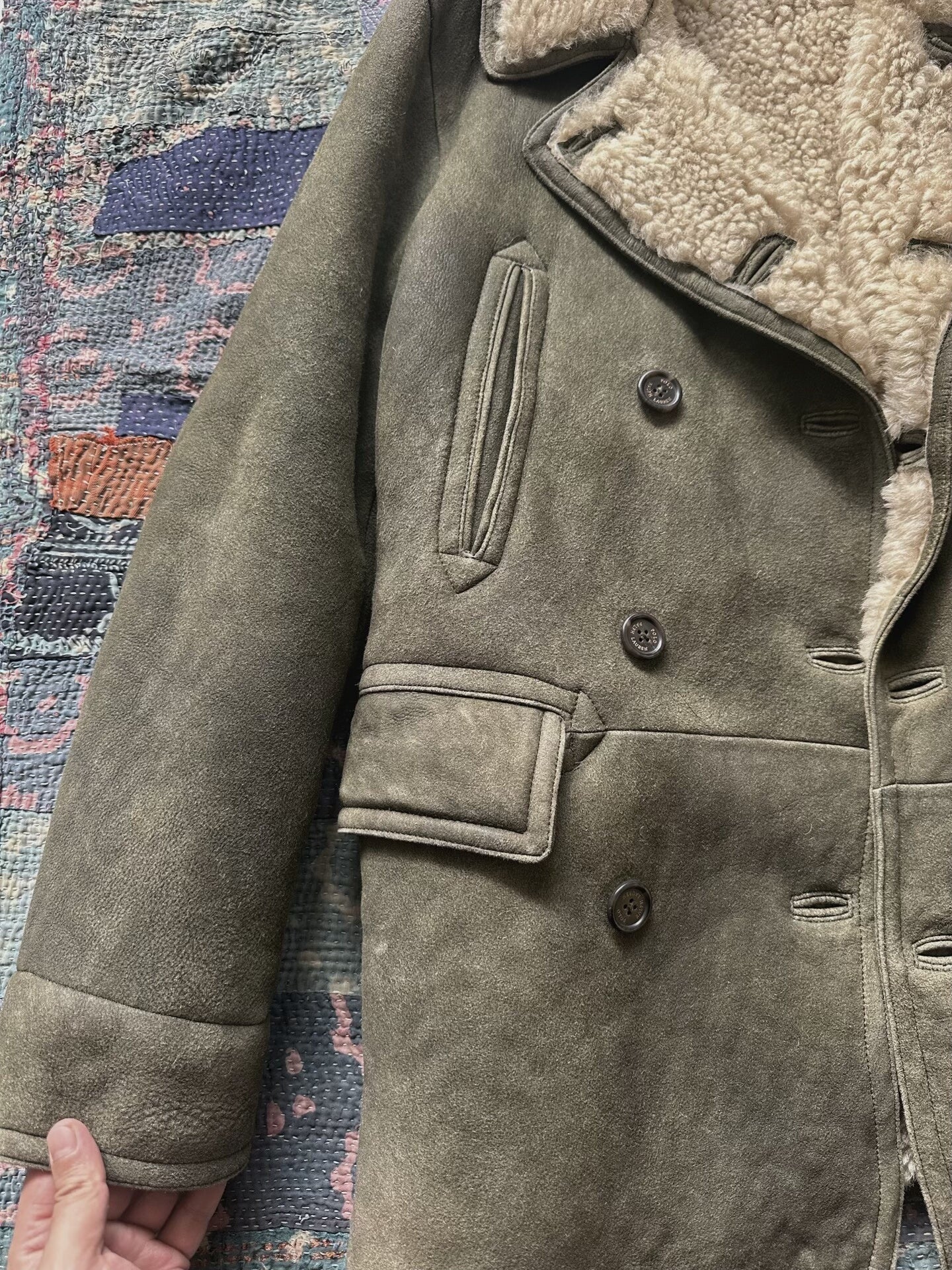 polo ralph lauren shearling lined coat