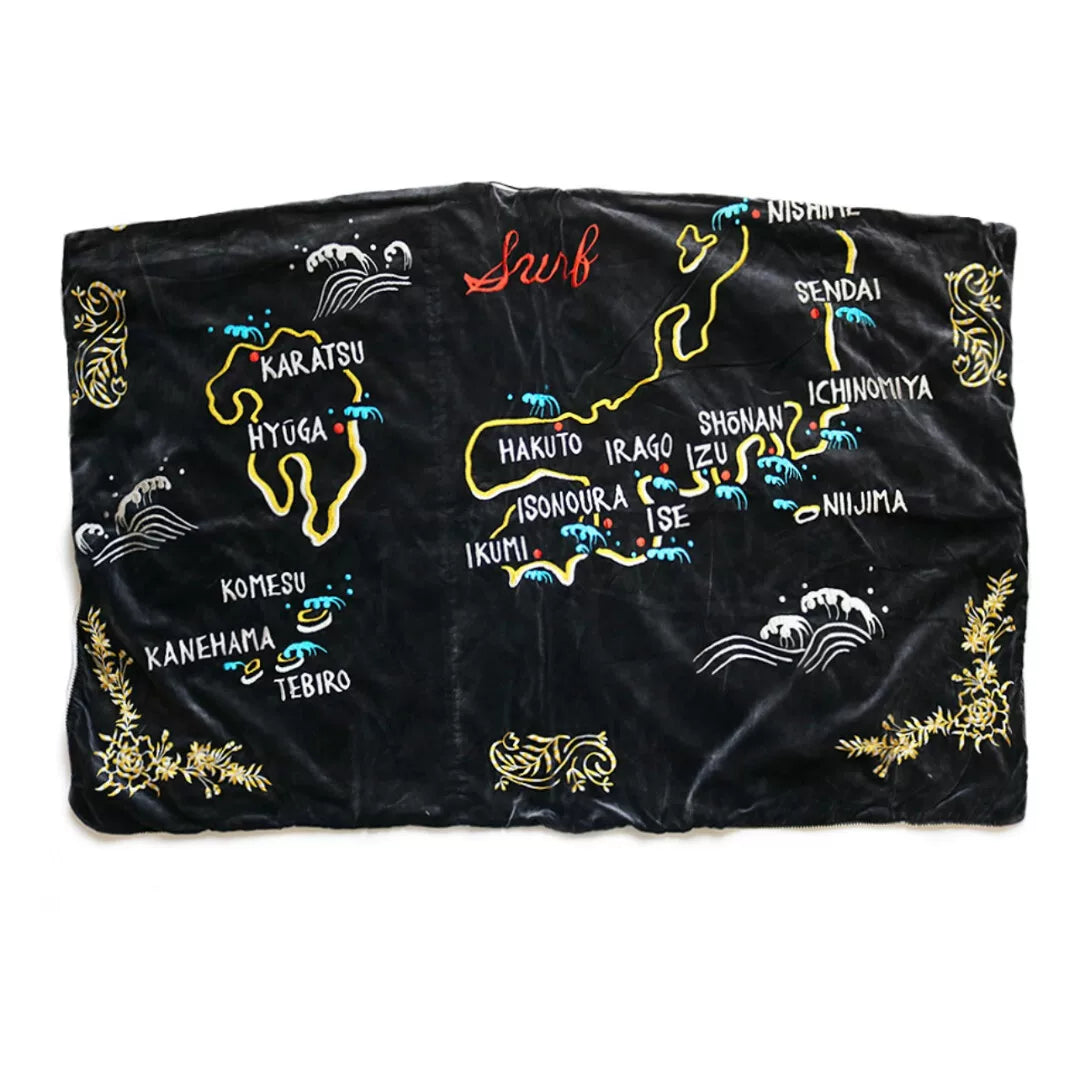 oversized embroidered shawl coat from kapital