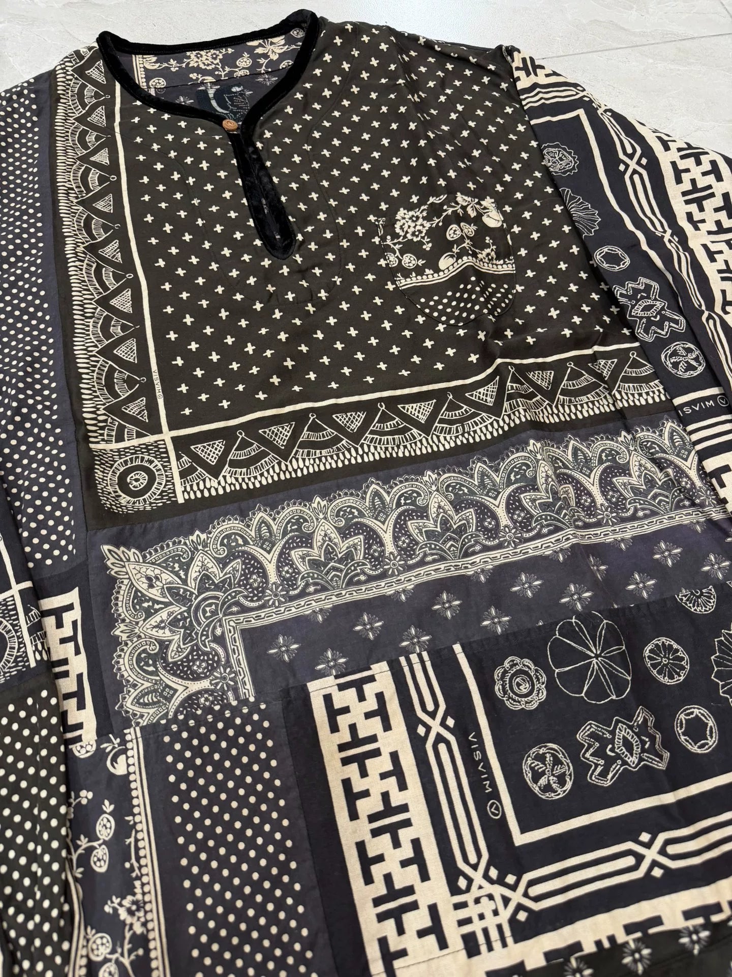 VISVIM 19SS ICT TUNIC P.O. Black Paisley
