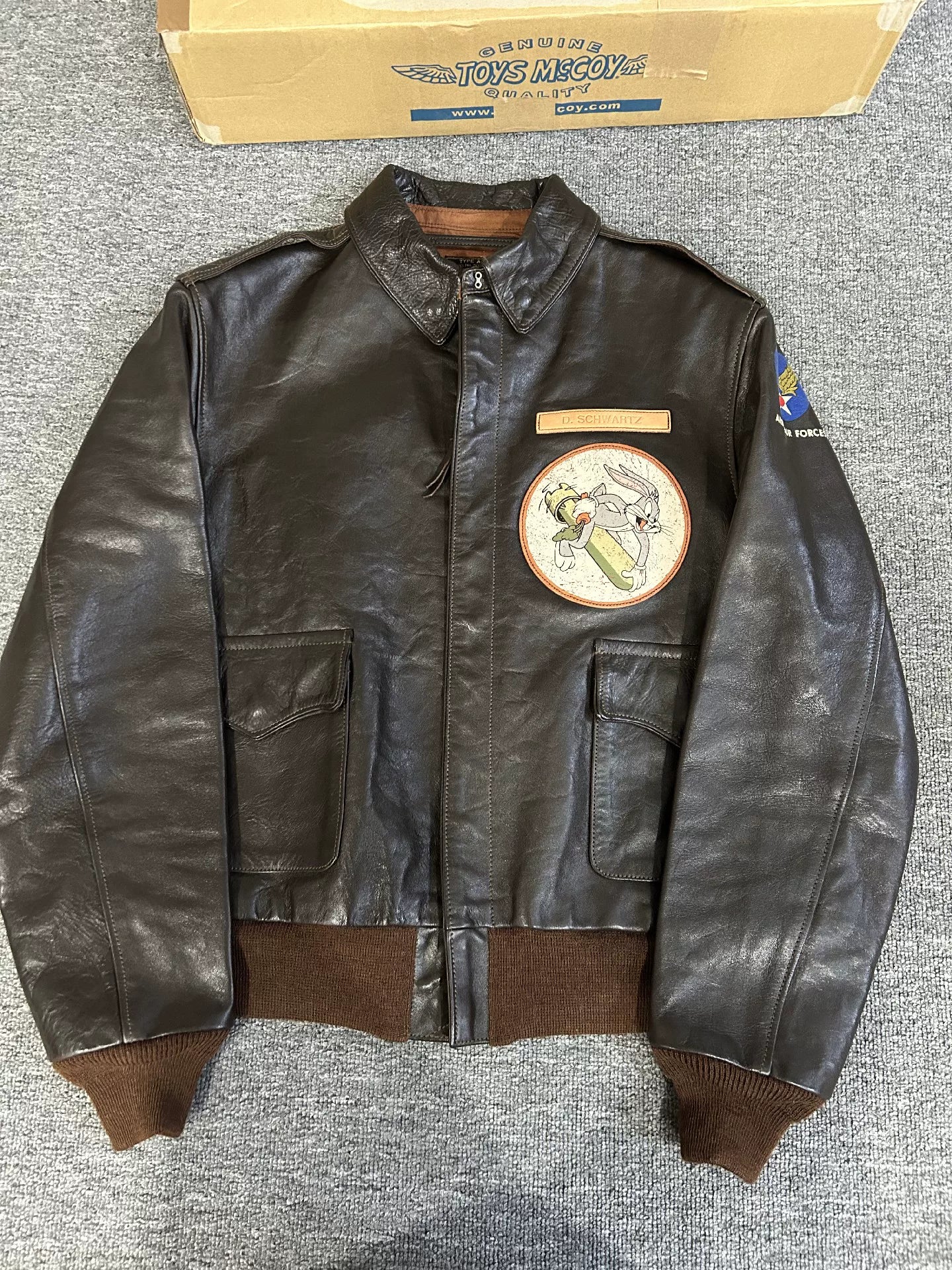 toys McCoy D-day leather bomber jacket