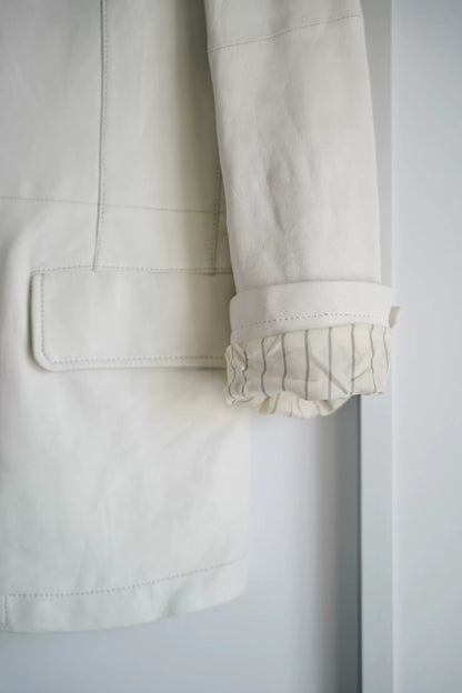 Yohji Yamamoto White Leather Suit Jacket