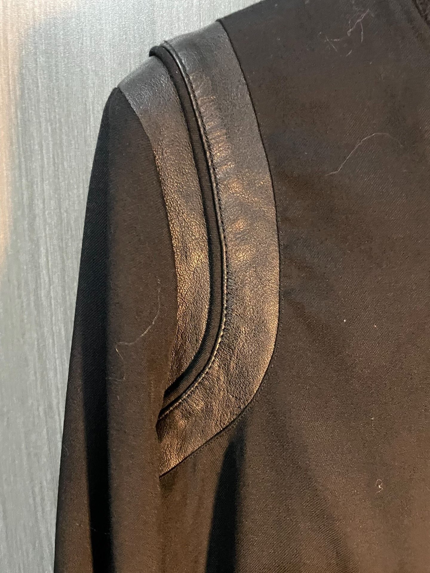 Saint Laurent Leather Sleeves Varsity Jacket