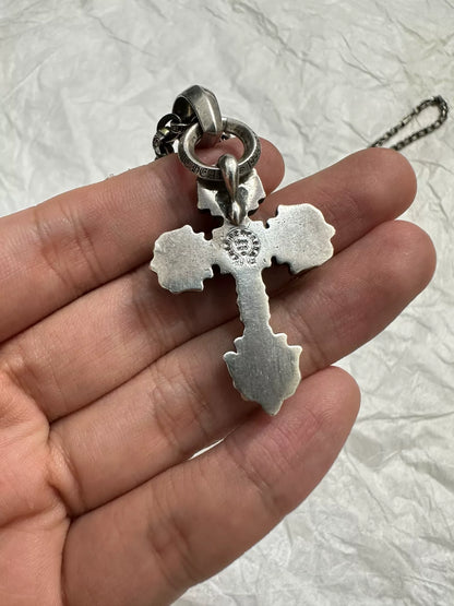 Chrome Hearts Medium Water Drop Flame Cross Paper Chain Necklace
