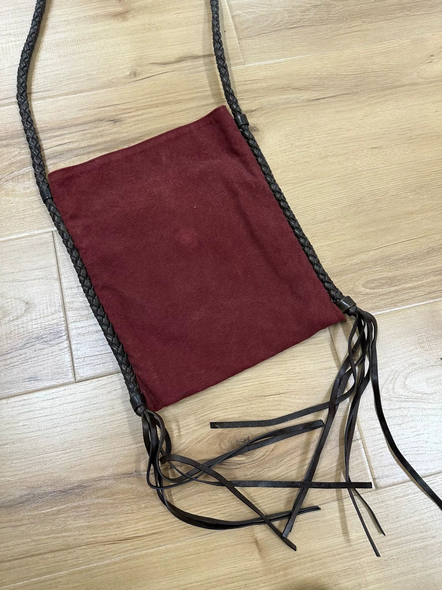 Dries van Noten Leather Woven Canvas Bag