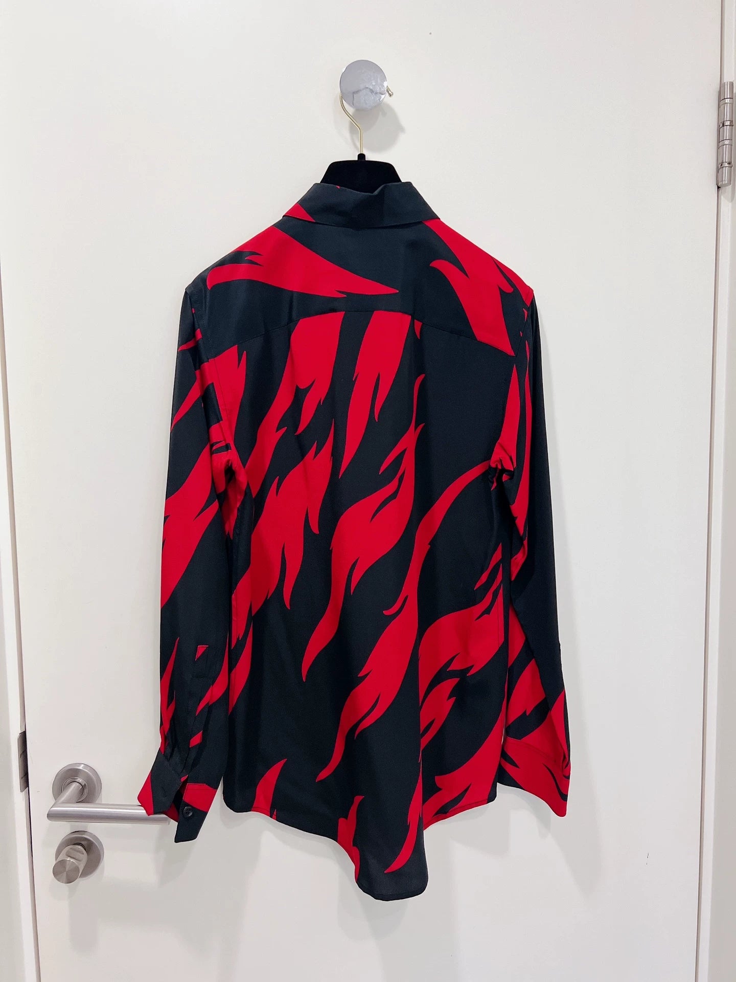 Saint Laurent Red Black Flame Shirt