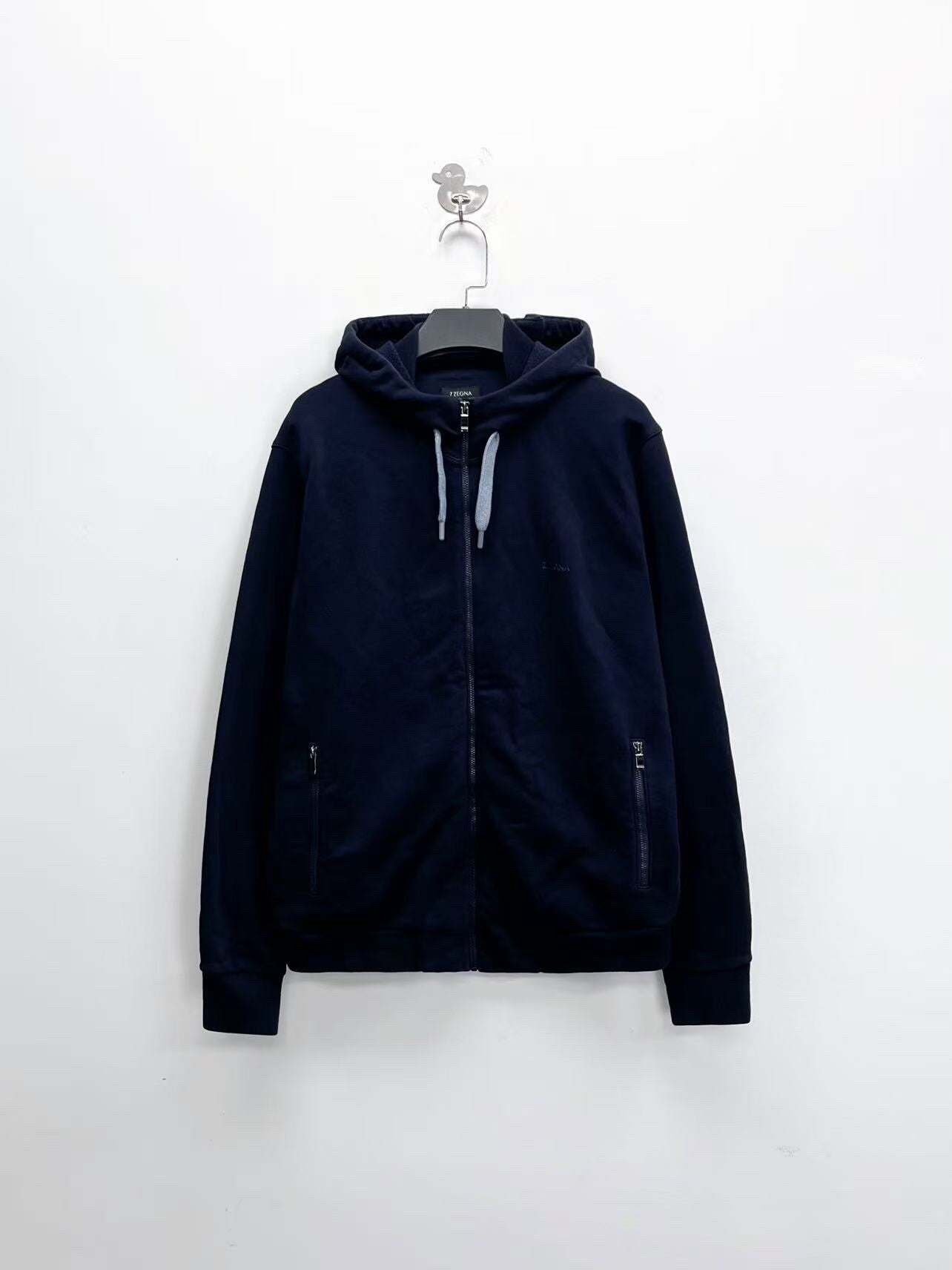 ermenegildo zegna logo zip hoodie jacket