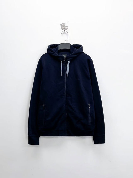 ermenegildo zegna logo zip hoodie jacket