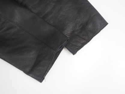 90s Gucci Black Leather Suit Jacket