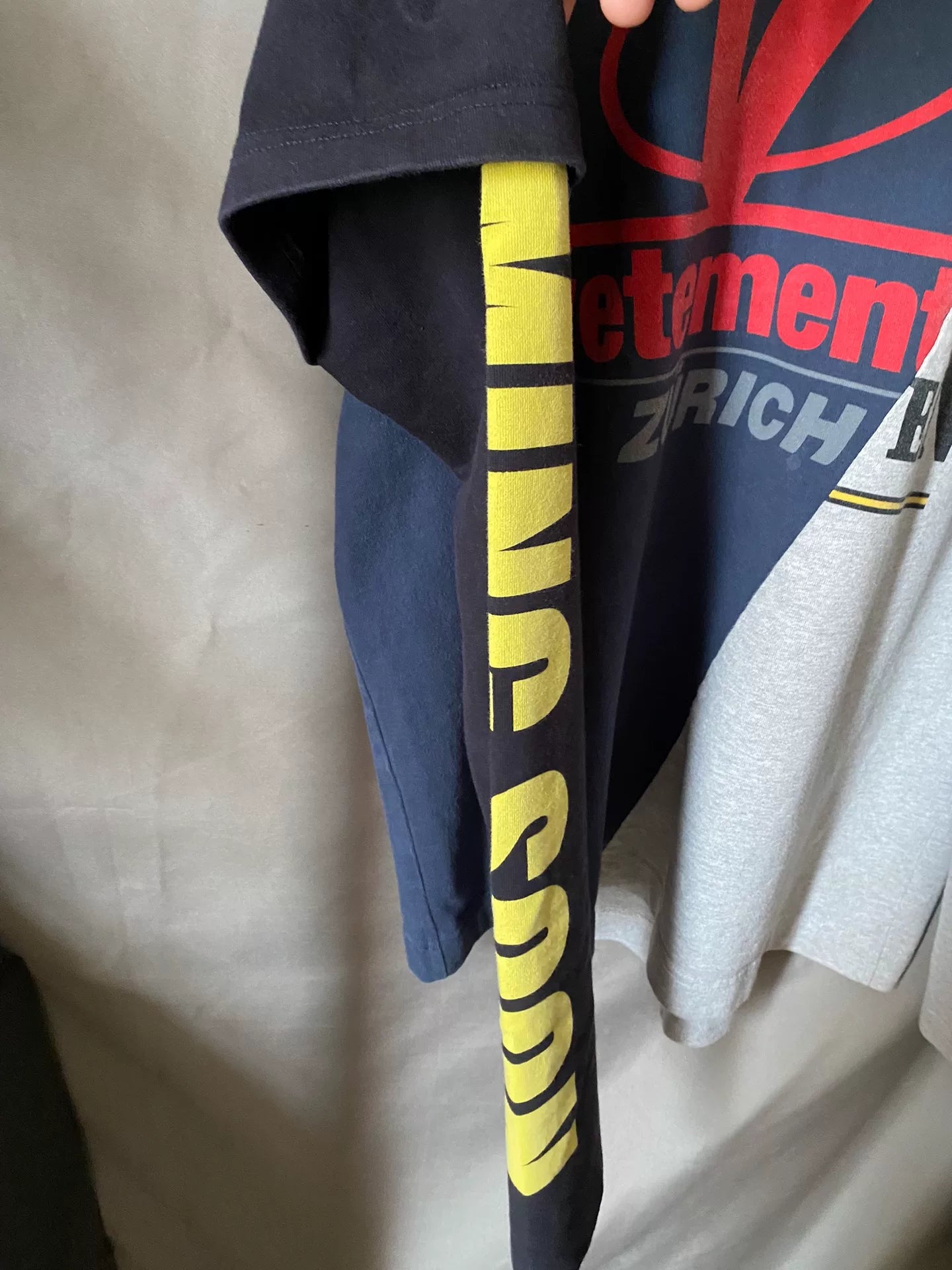 vetements color block long sleeve shirt