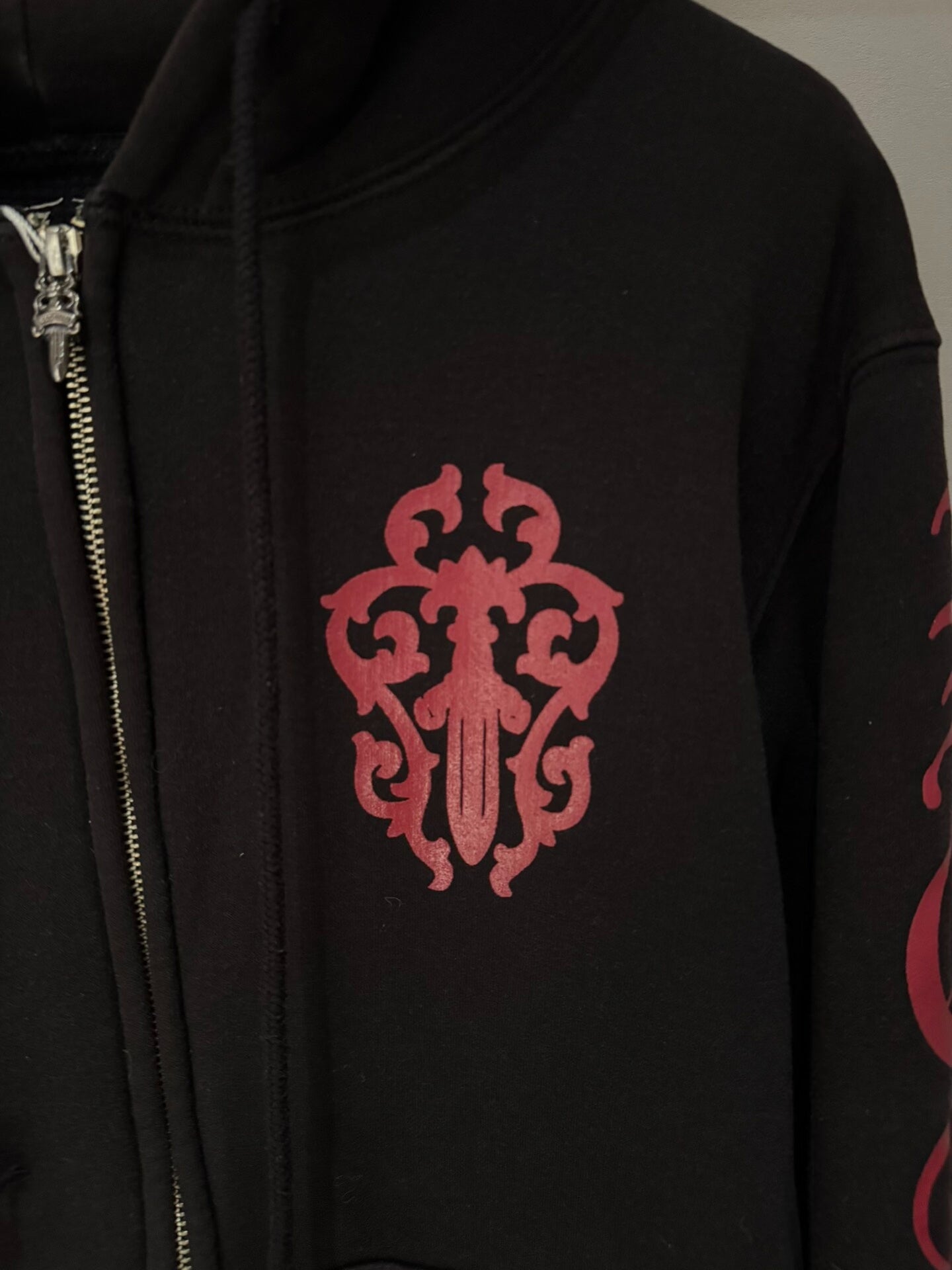 chrome hearts oversized red cross hoodie