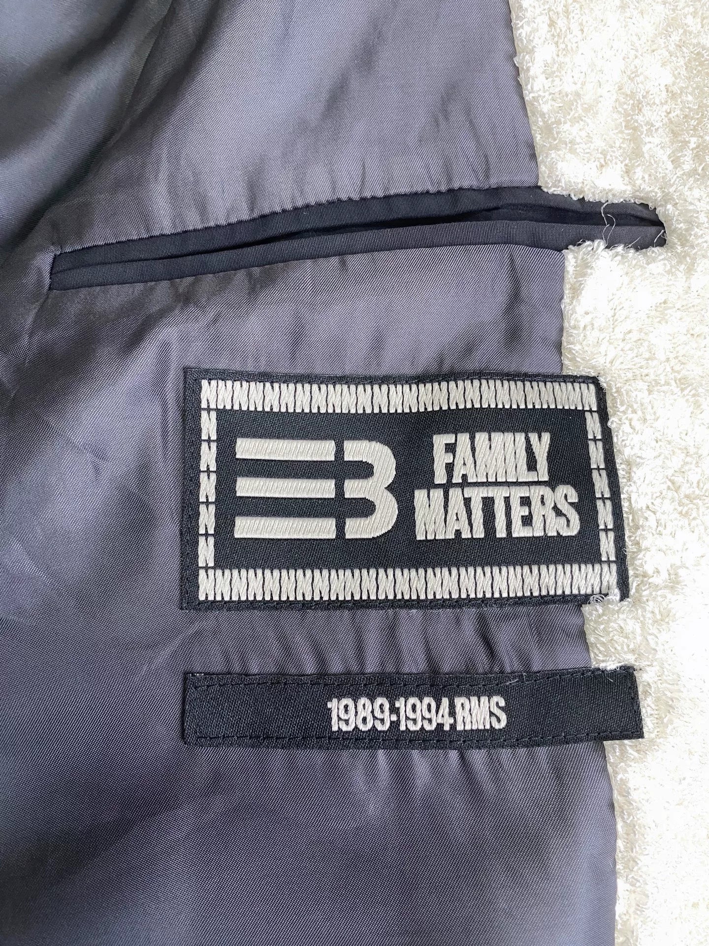 black and white fleece jacket with color blocking