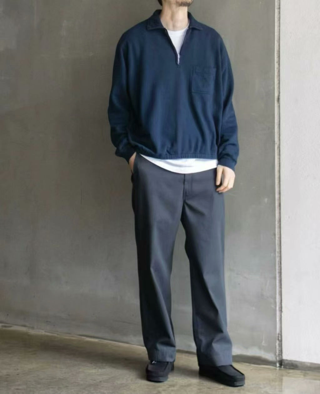a.presse 26ss Vintage Half Zip Sweatshirt