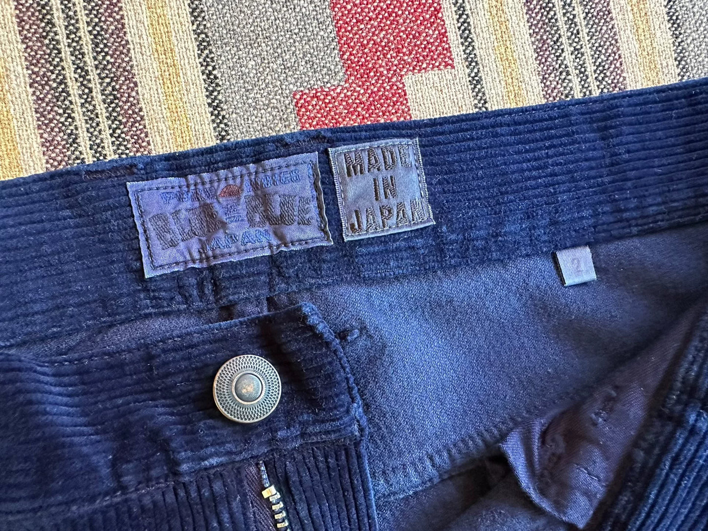 blue blue japan indigo corduroy pants