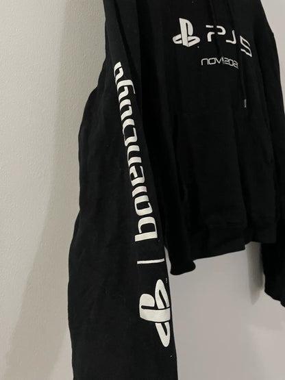 balenciaga ps5 cropped hoodie in black