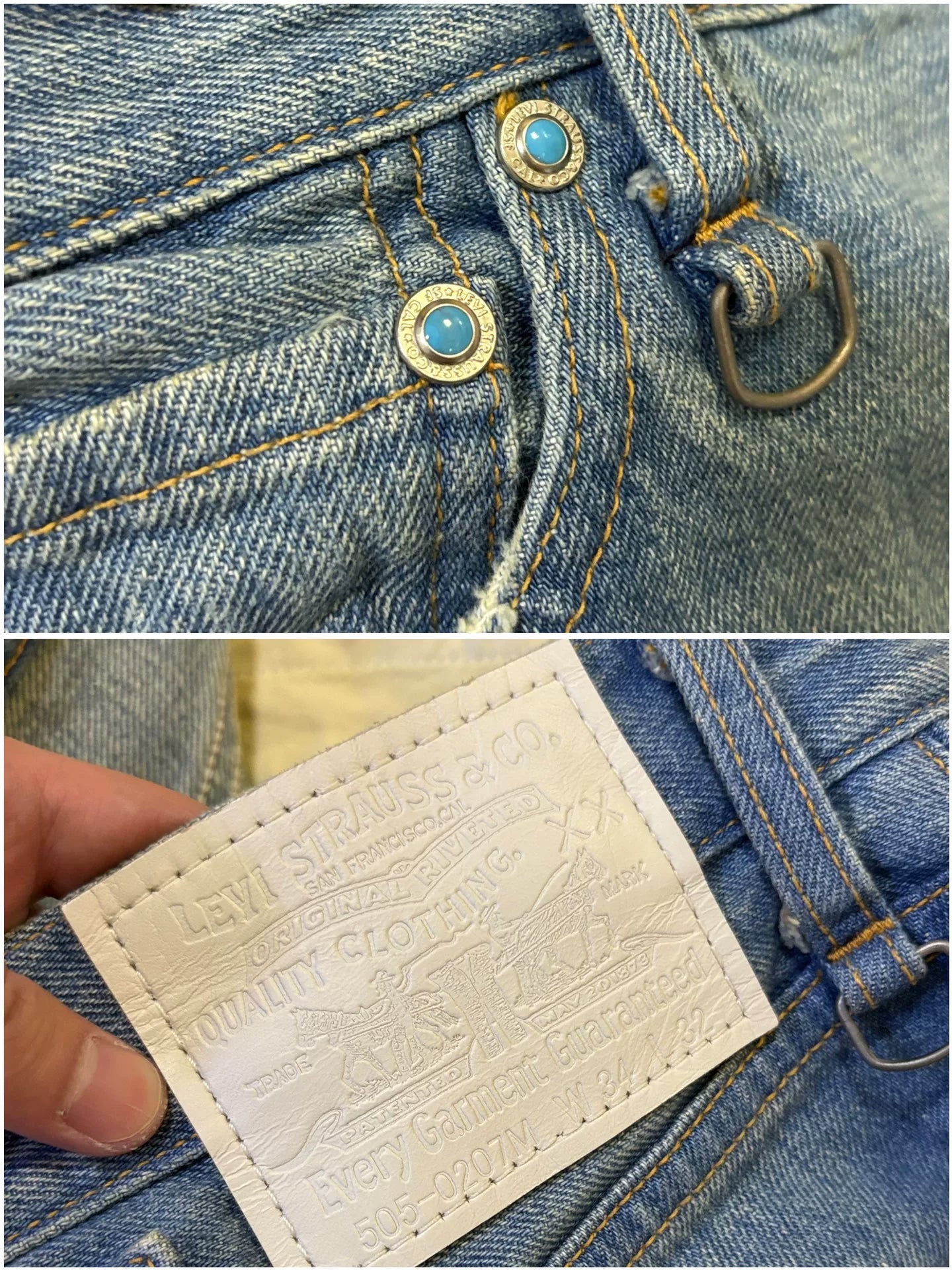 levis fenom turquoise distressed denim pants