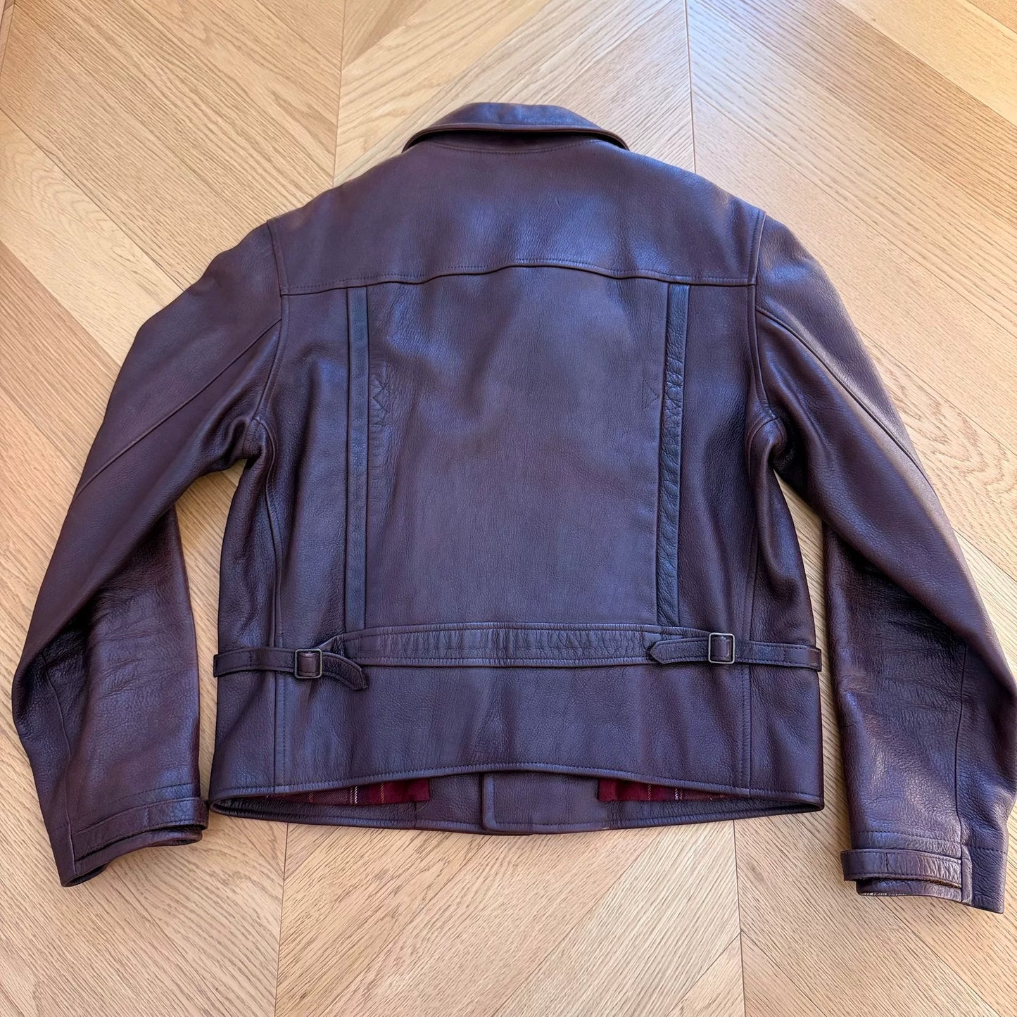 Vintage Red Suede Motorcycle Jacket