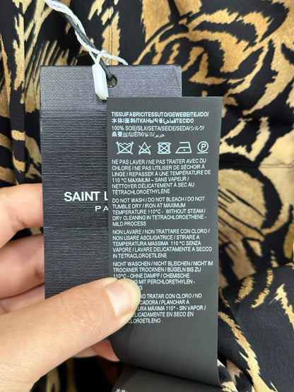 Saint Laurent Tiger-Print Silk Shirt