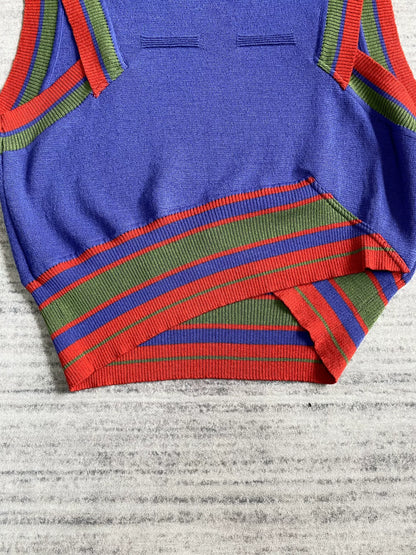 Kiko Kostadinov Purple Knit Vest with Color Blocks