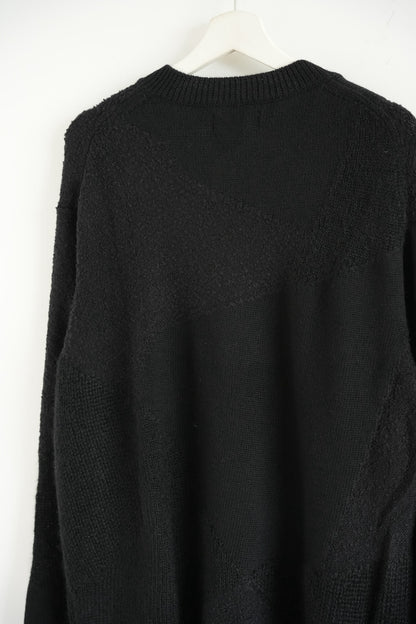 black oversized textured sweater