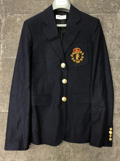 Saint Laurent Gold Crest Blue Blazer