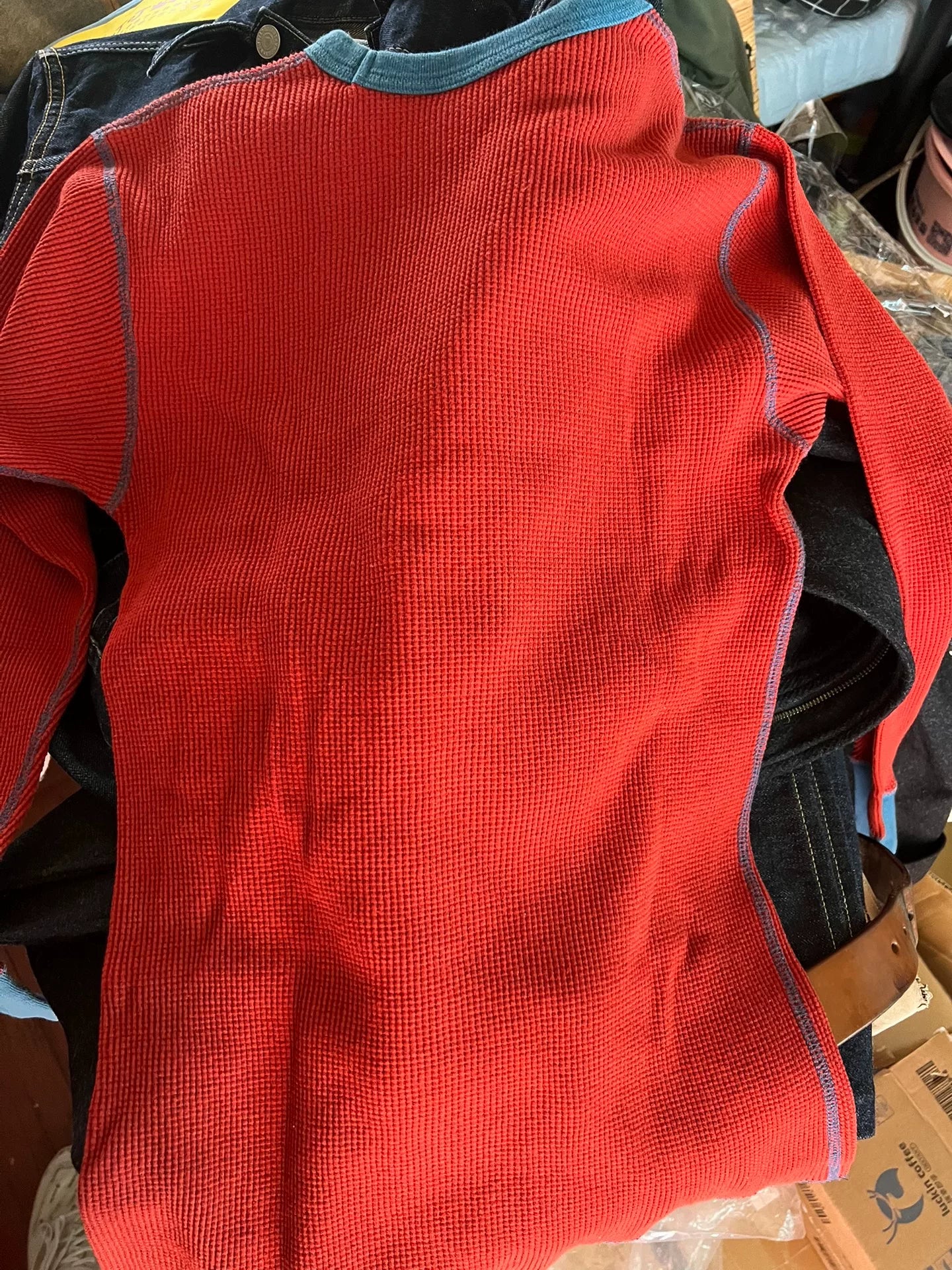 Freewheelers Waffle Knit Top Size M