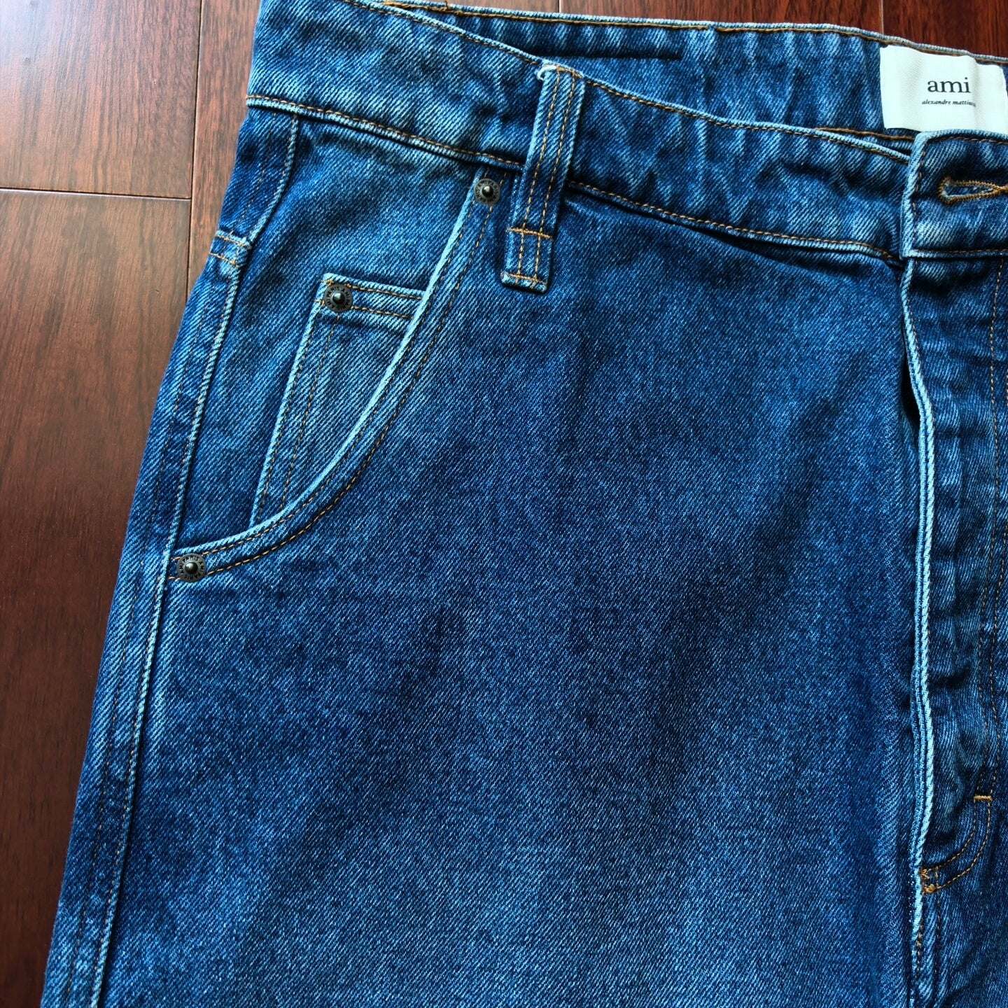 loose straight-leg denim pants by AMI