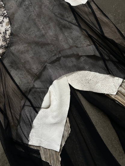 Double-Sided Lace and Leather Vest