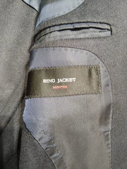 navy double-breasted ring jacket