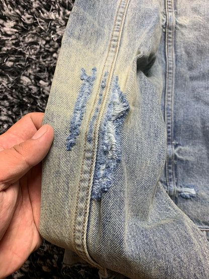 amiri拼皮牛仔夹克 denim jacket