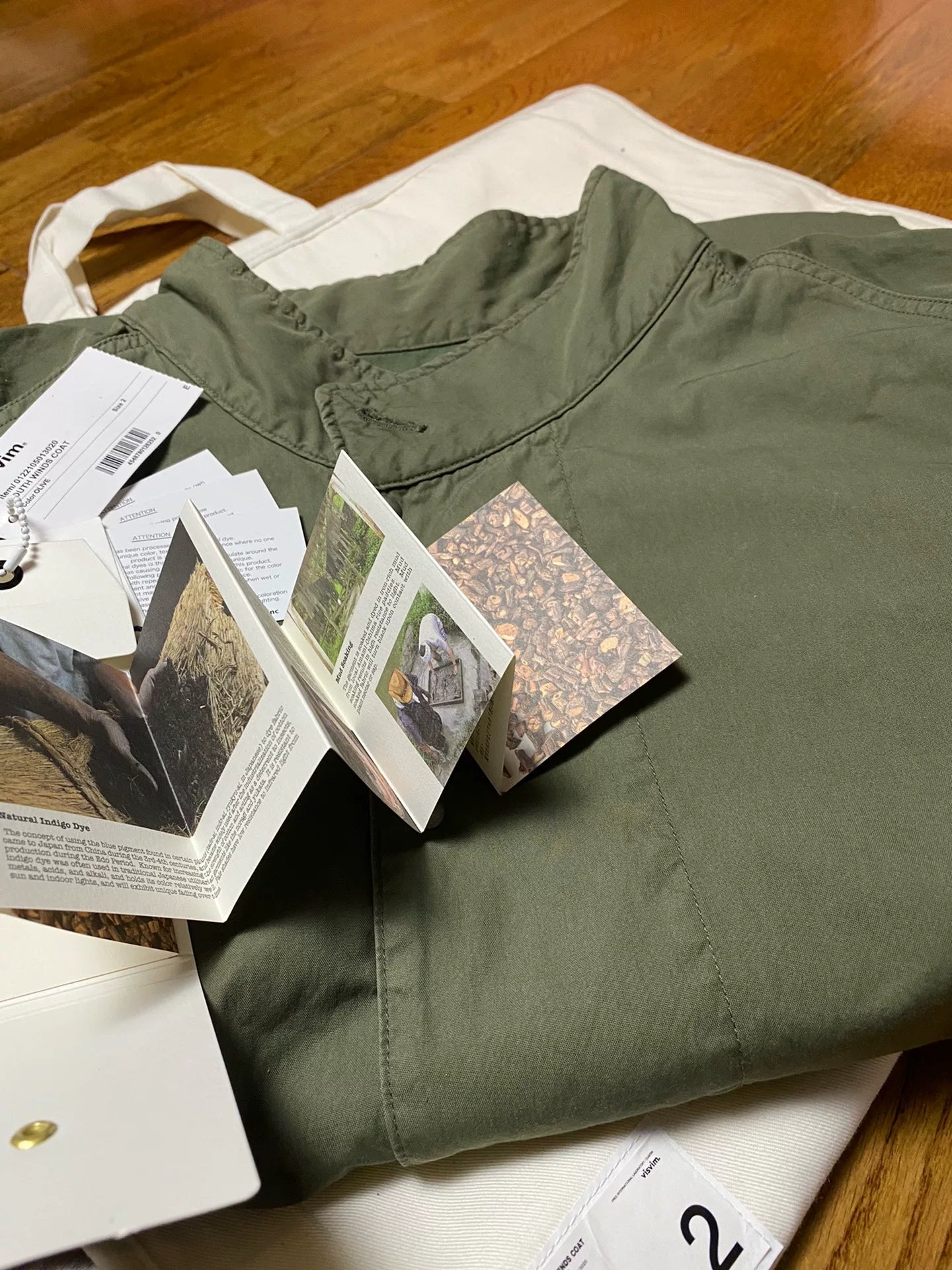 visvim south winds coat in green