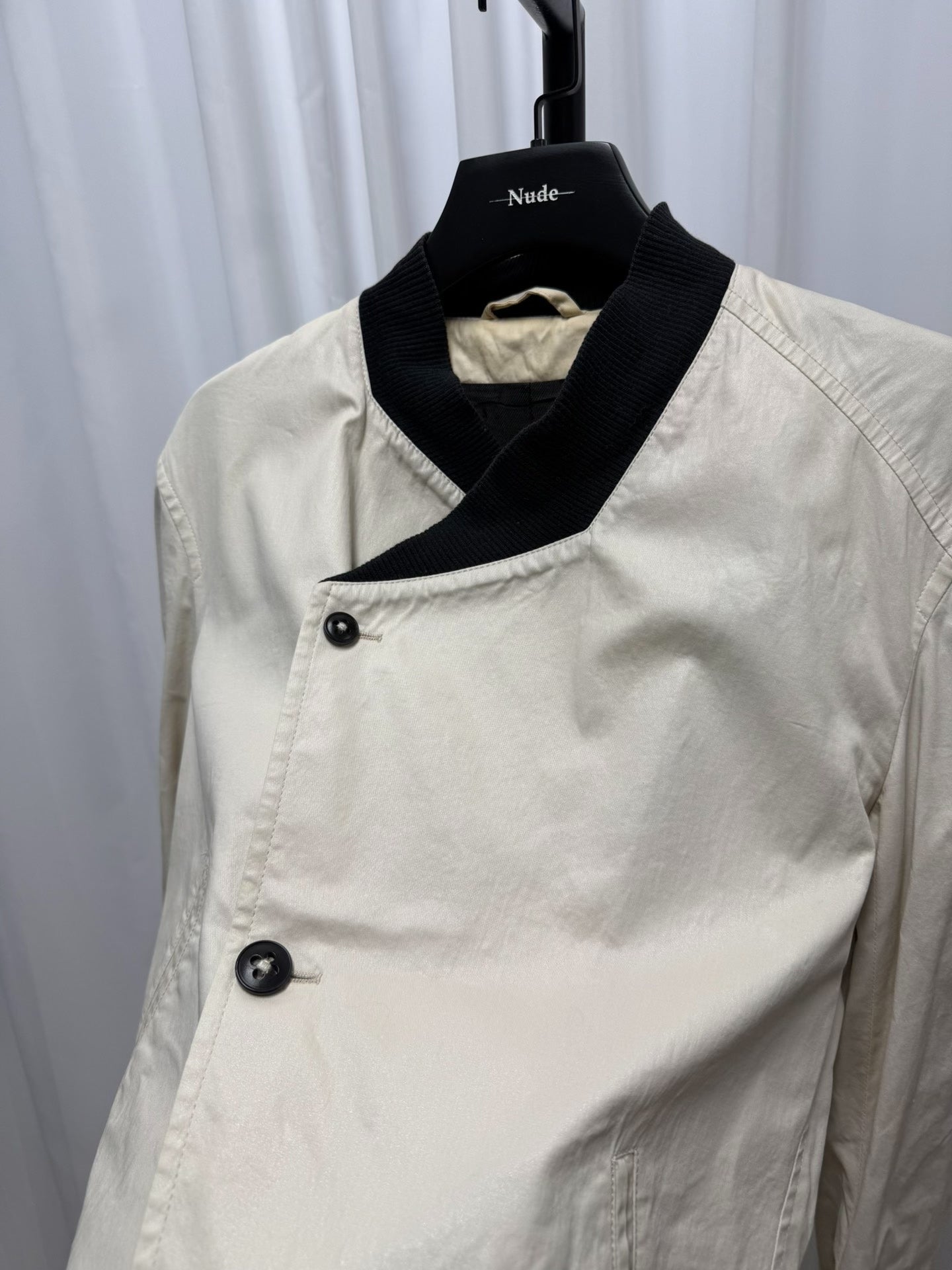 asymmetrical beige jacket size S