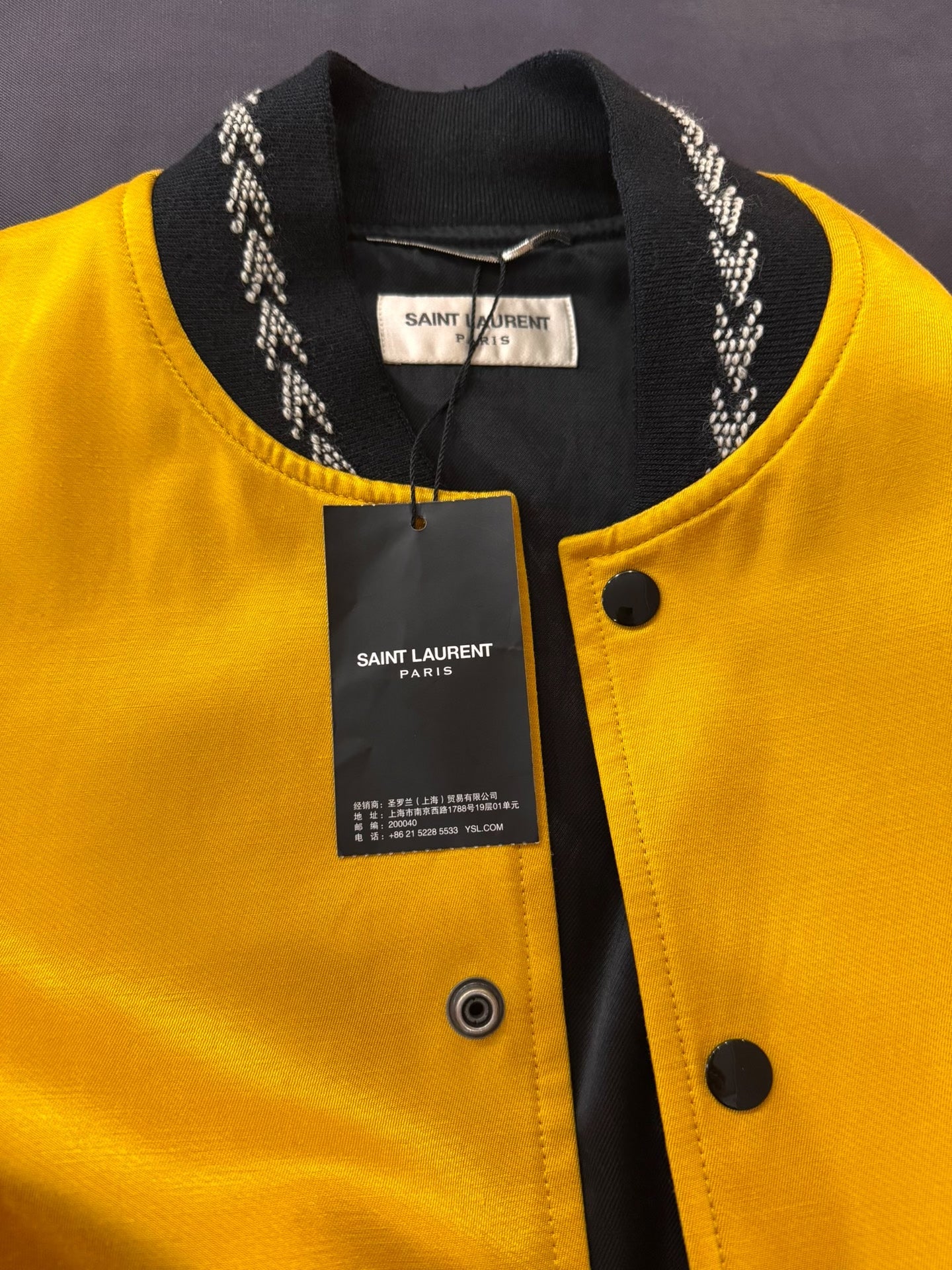 Saint Laurent Yellow Baseball Jacket