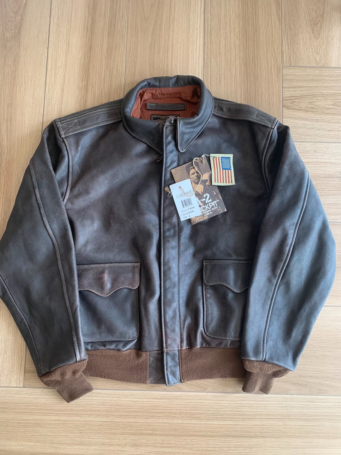 Cockpit A2 Distressed Horsehide Leather Jacket