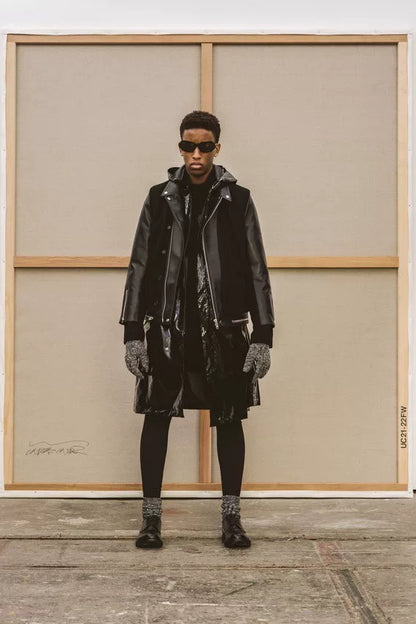 black leather double rider jacket