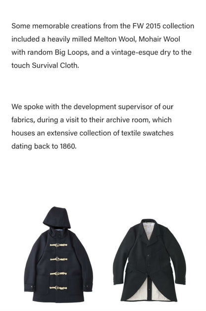 visvim 15AW Commodore Melton Wool Coat