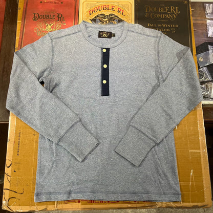 gray long sleeve henley shirt by Ralph Lauren