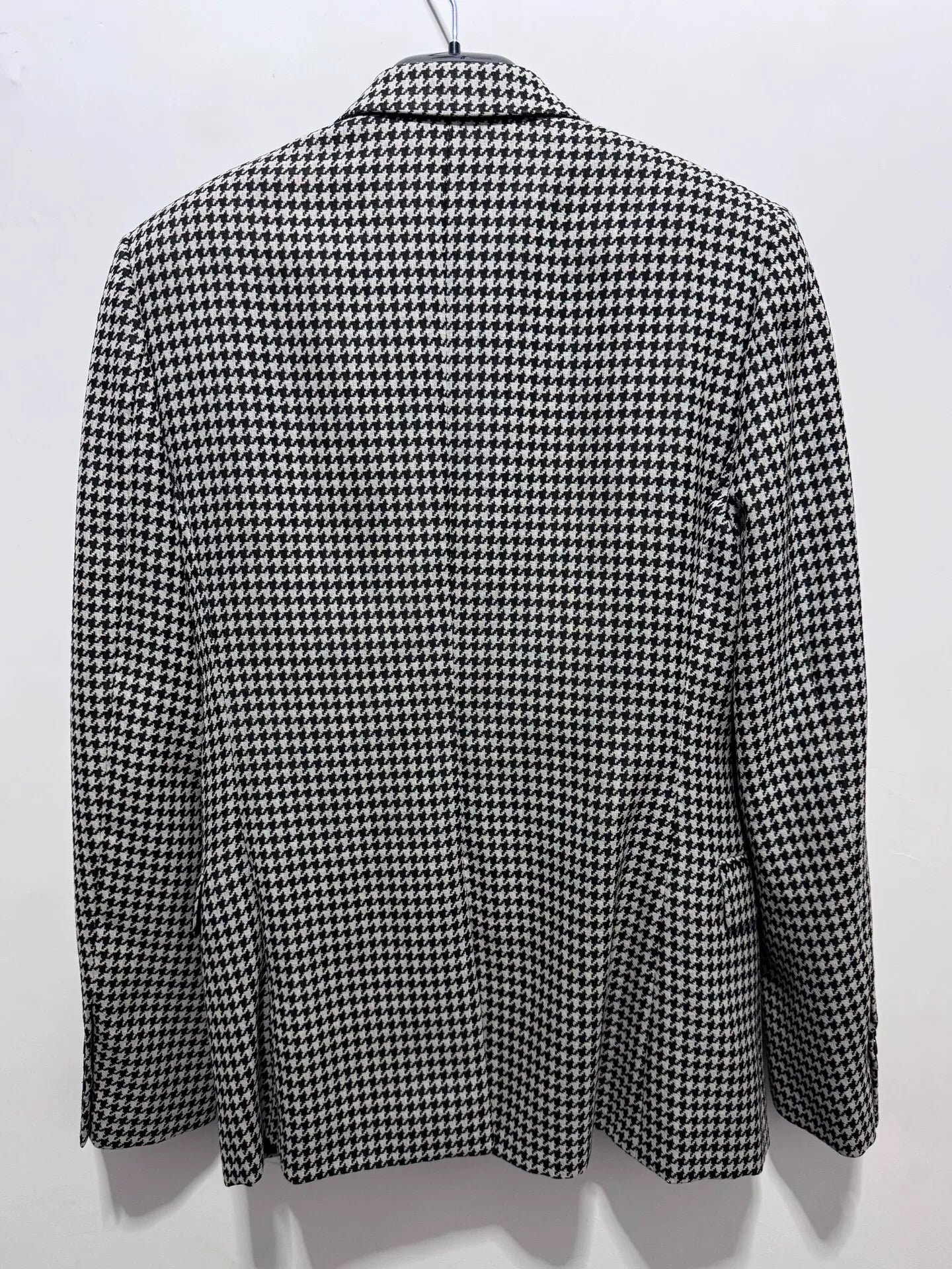 Saint Laurent 14SS Houndstooth Leather Lapel Blazer