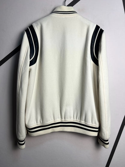 Saint Laurent Cream Varsity Jacket