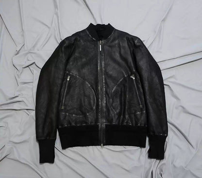 isaac sellam leather MA1 bomber jacket