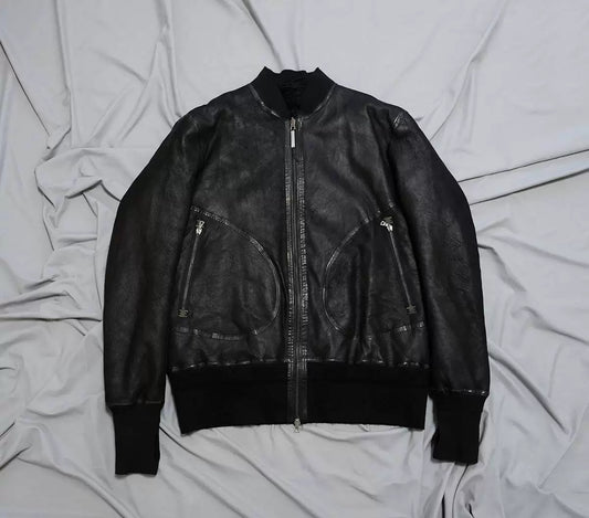 isaac sellam leather MA1 bomber jacket
